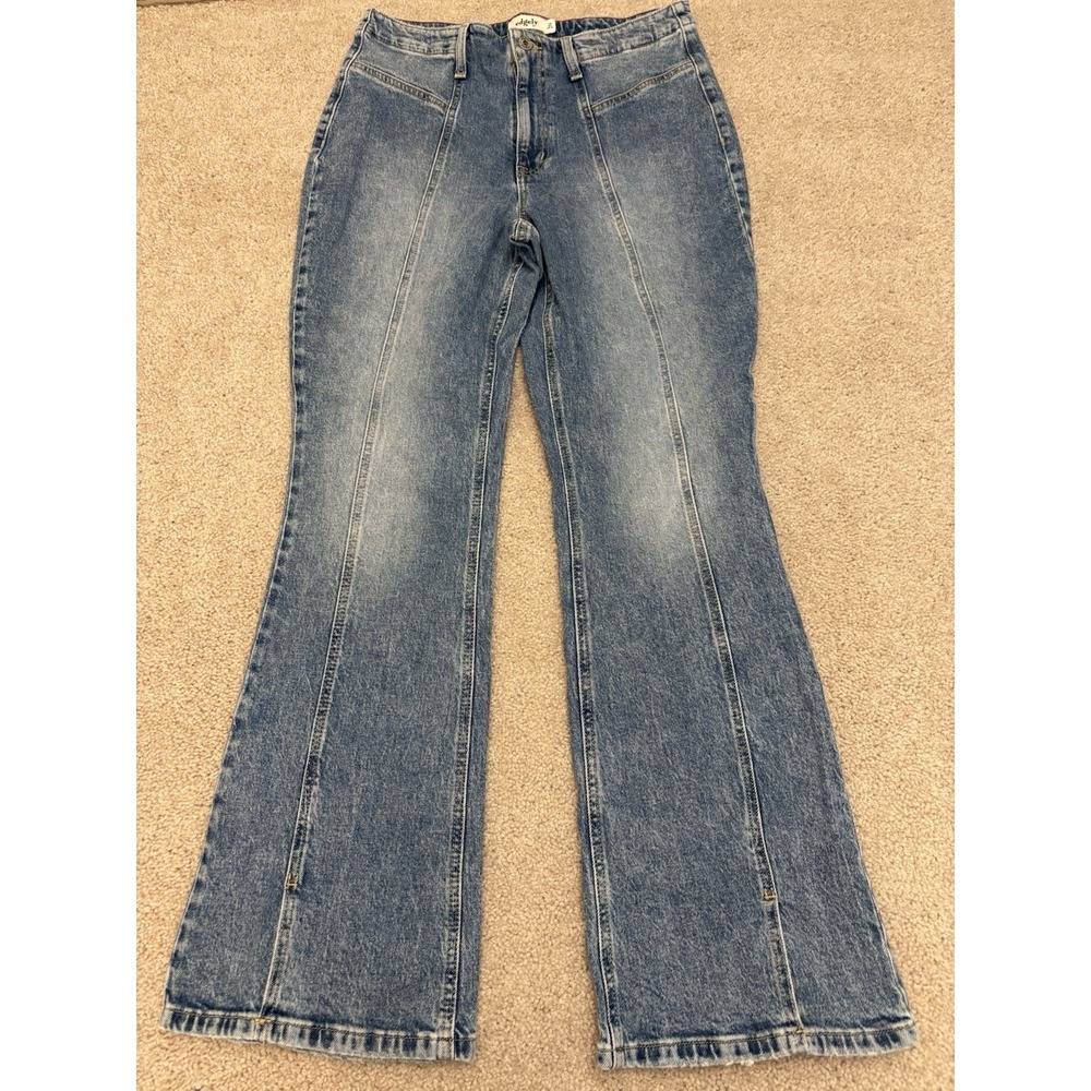 Women's Edgely High Rise Flare Light Wash Denim Jeans Size 14 Preppy Country